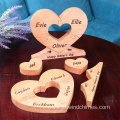 Personalized Wooden Heart Puzzle with Name Engraving from 1 to 8